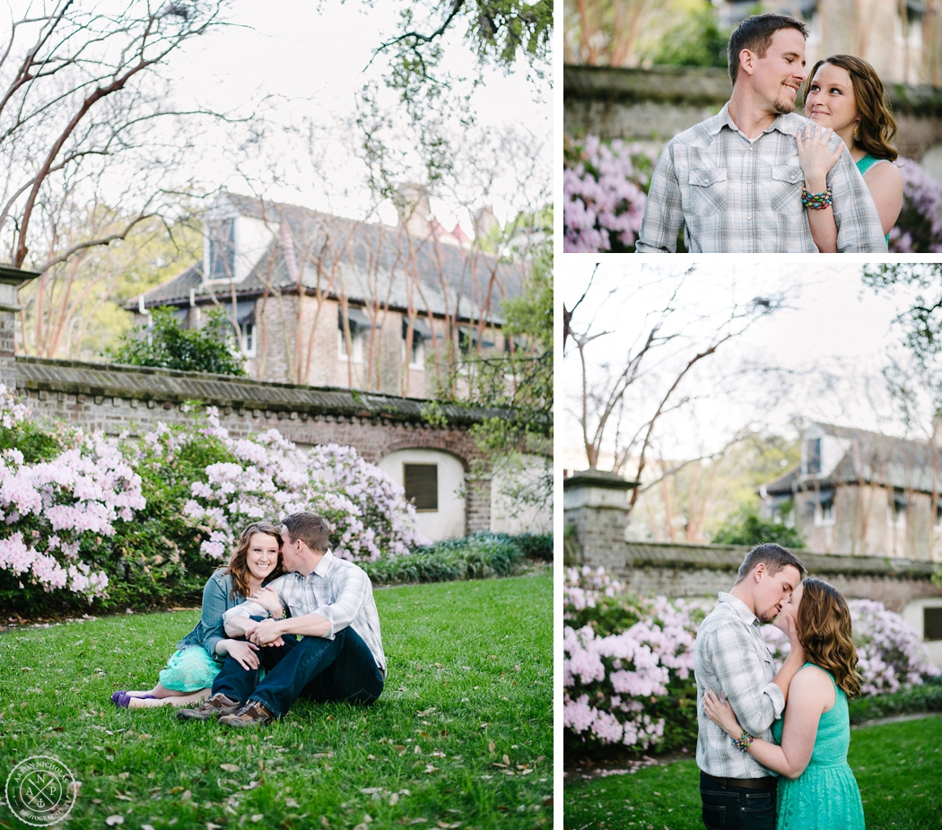 downtown Charleston Engagement photos, expats meet in Sudan, expats meet in Africa! Southern engagement photos, how they met, how we met, Charleston wedding photographer, Aaron Nicholas Photography, destination wedding photographer, Cypress Garden's wedding, Jennifer Bussey and Bobby Bender, Samaritan's Purse couple, engagement posing in a park, Washington Square Park