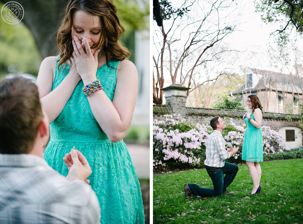 Downtown Charleston Engagement photos, Southern proposal photos, how they met, how we met, Charleston wedding photographer, Aaron Nicholas Photography, destination wedding photographer, Cypress Garden's wedding, Jennifer Bussey and Bobby Bender, Proposal photographer, Proposal in Washington Square Park