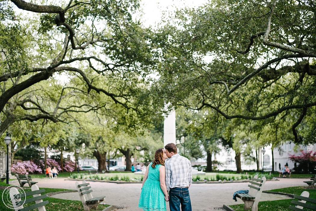 Downtown Charleston Engagement photos, Southern proposal photos, Charleston wedding photographer, Aaron Nicholas Photography, destination wedding photographer, Cypress Garden's wedding, Jennifer Bussey and Bobby Bender, Washington Square Park