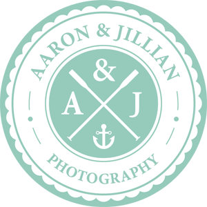 Aaron and Jillian Photography, wedding photography logo, badge logo, photography badge logo, round logo, circle logo