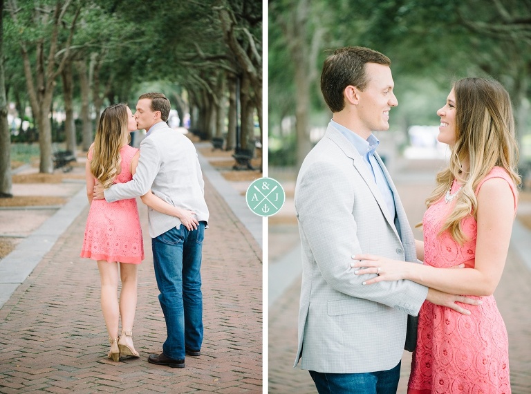 Kira and Chad's Waterfront Park engagement photos in Charleston South Carolina - by Charleston wedding photographer Aaron and Jillian Photography