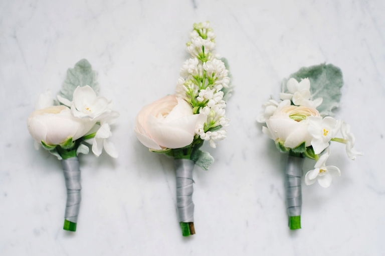 Historic Rice Mill wedding, by Aaron and Jillian Photography, simple and classic Wedding Boutonnieres