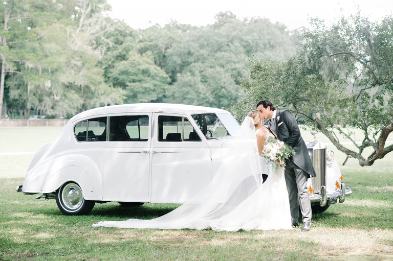 Vintage Bentley, Nahila and Bernard's Middleton Place wedding by Charleston wedding photographers Aaron and Jillian Photography_00100