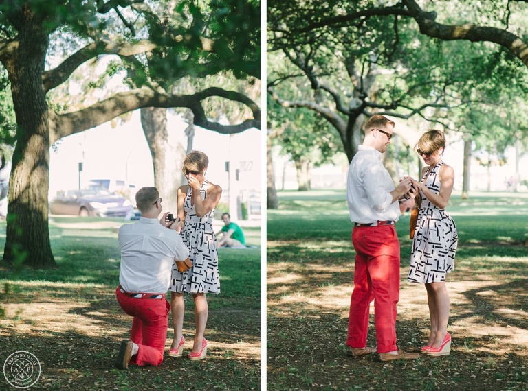 Surprise Proposal and Engagement Session at the Battery Park and downtown Charleston - by Charleston Wedding photographers Aaron Nicholas Photography -_0002