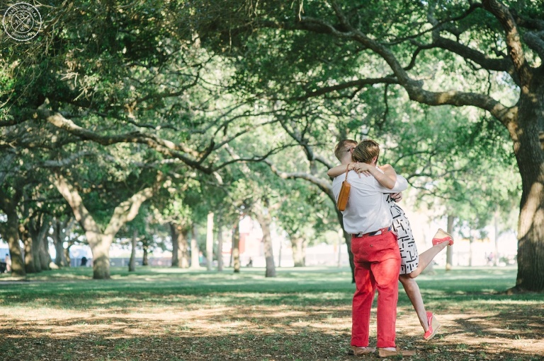 Surprise Proposal and Engagement Session at the Battery Park and downtown Charleston - by Charleston Wedding photographers Aaron Nicholas Photography -_0003