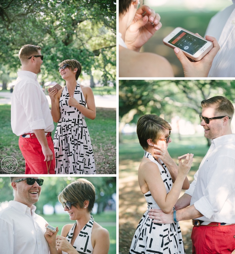 Surprise Proposal and Engagement Session at the Battery Park and downtown Charleston - by Charleston Wedding photographers Aaron Nicholas Photography -_0005