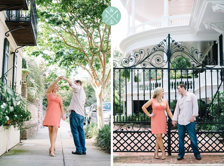 Downtown Charleston engagement photos by Aaron and Jillian Photography, Charleston and destination Wedding photographers - 3