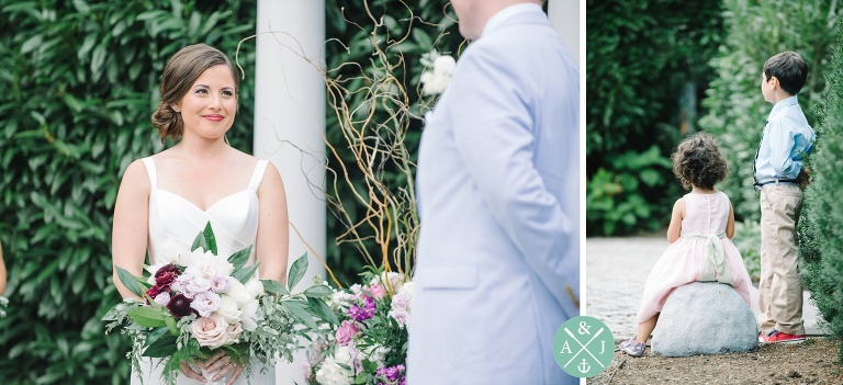 Bride smiling at her groom at a New York Botanical Gardens wedding by Charleston wedding photographers Aaron and Jillian Photography -_0041