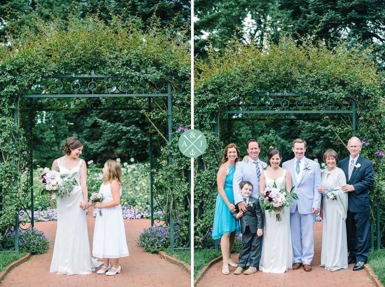 Bride and flower girl at a New York Botanical Gardens wedding by Charleston wedding photographers Aaron and Jillian Photography -_0048