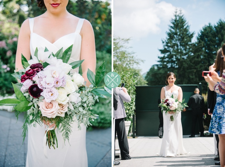 Bride walking down the aisle at a New York Botanical Gardens wedding by Charleston wedding photographers Aaron and Jillian Photography -_0065