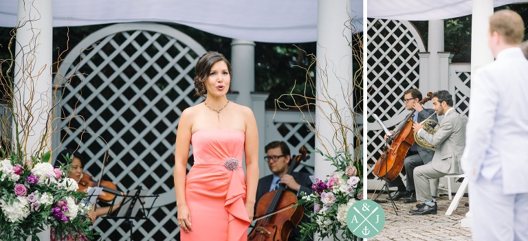 Opera singer at ceremony at a New York Botanical Gardens wedding by Charleston wedding photographers Aaron and Jillian Photography -_0068
